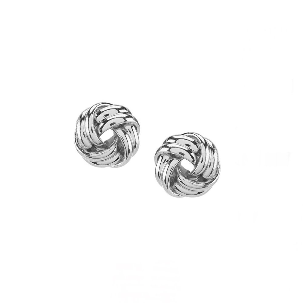 Lauren Ralph Lauren Silver Tone Knot Stud Earrings